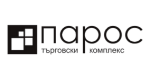 Лого на търговски комплекс Парос в черно бяло